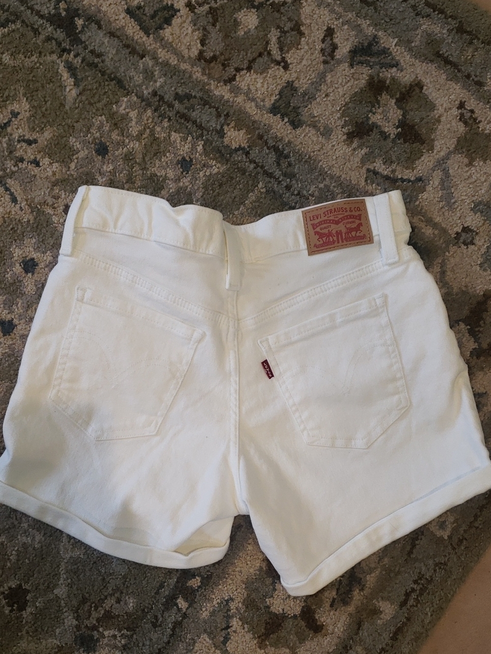 Levi's White Denim High-Rise Shorts